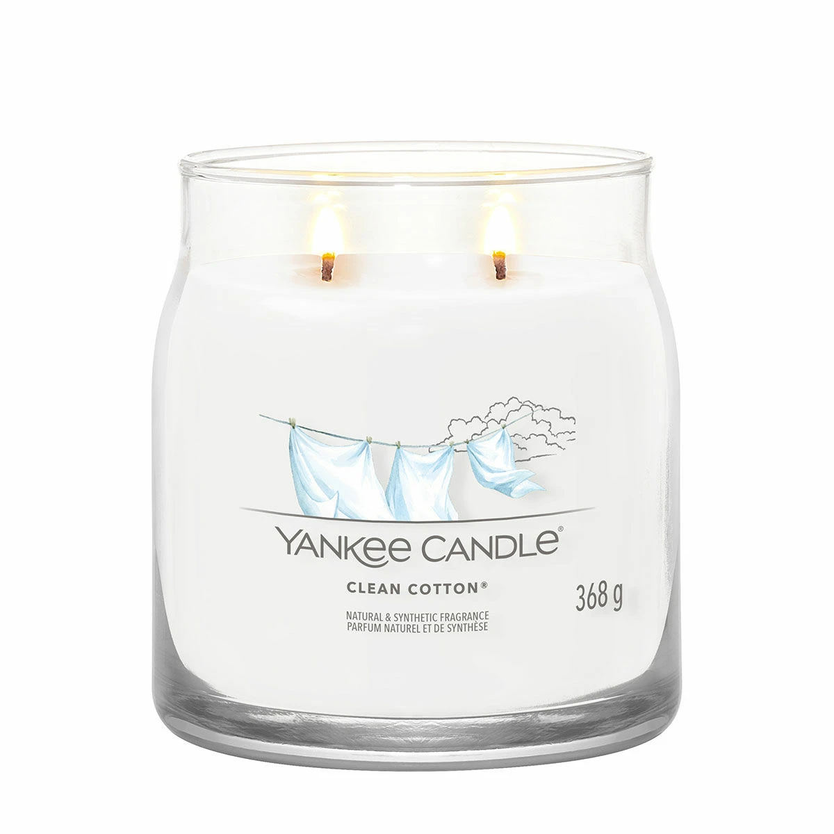 Yankee Candle Clean Cotton Signature Medium Jar Candle 4 Yankee Candle Clean Cotton Signature Medium Jar Candle - Image 2