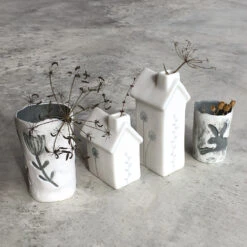 East Of India Tall House Flower Vase -Campusgifts Shop east of india eoi 5621 grey flower jug 3 3