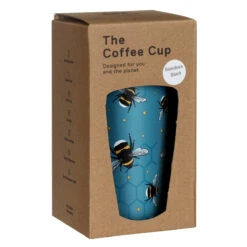 Eco Chic Blue Bees Stainless Steel Travel Coffee Cup -Campusgifts Shop eco chic n01 blue bees stainless steel travel coffee cup 04m