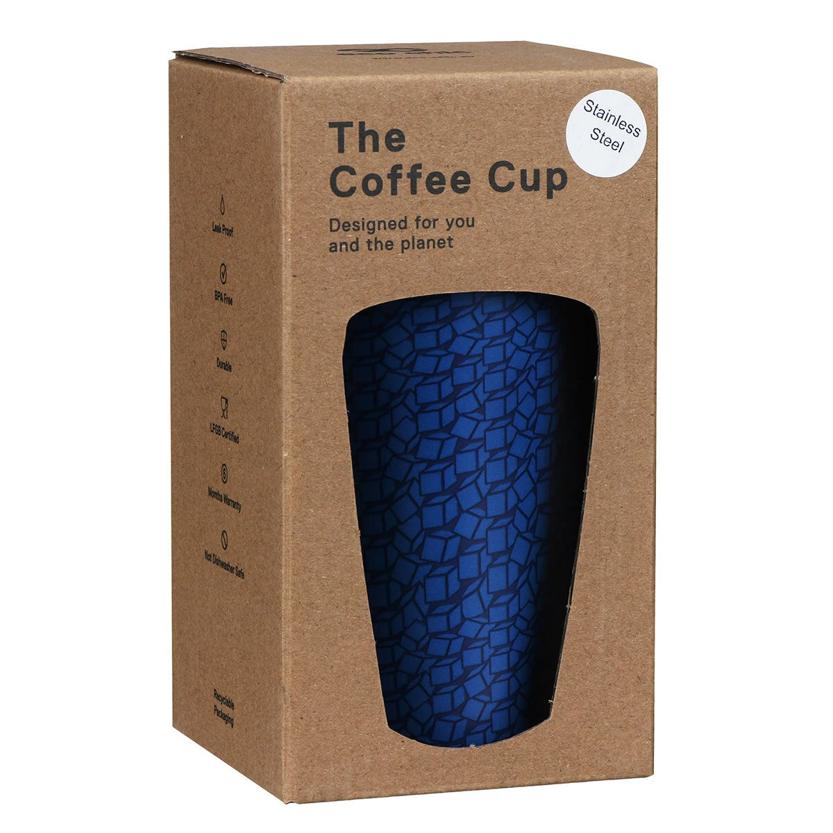 Eco Chic Disrupted Cubes Stainless Steel Travel Coffee Cup 7 Eco Chic Disrupted Cubes Stainless Steel Travel Coffee Cup - Image 5