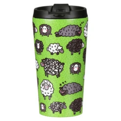 Eco Chic Green Sheep Stainless Steel Travel Coffee Cup