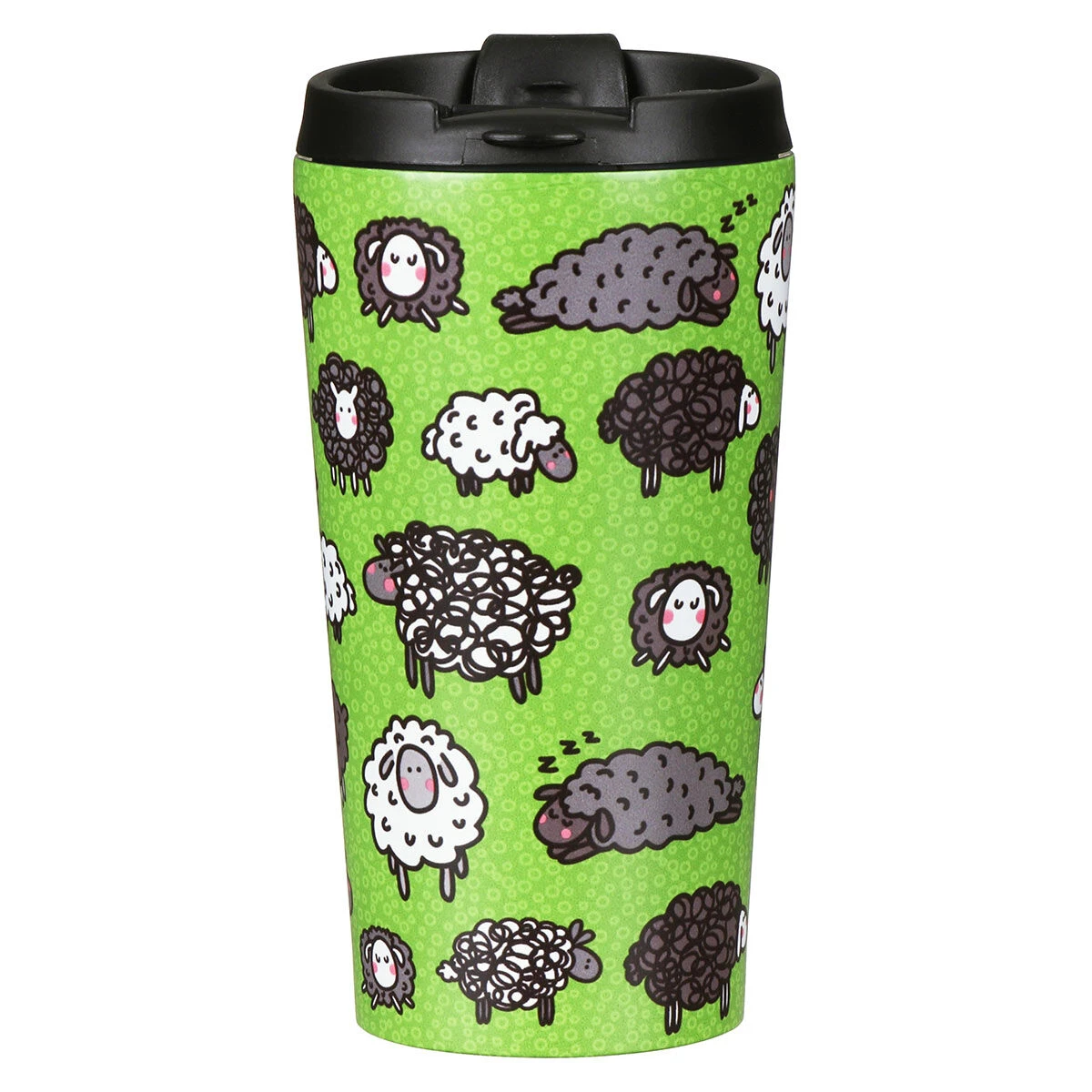 Eco Chic Green Sheep Stainless Steel Travel Coffee Cup 3 Eco Chic Green Sheep Stainless Steel Travel Coffee Cup