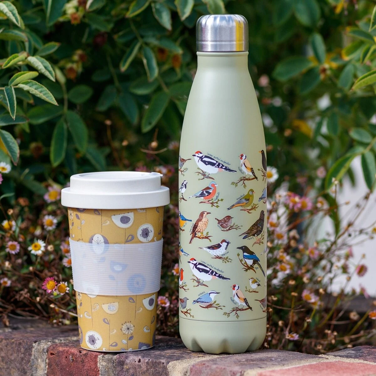 Eco Chic Green Wild Birds 500ml Thermal Drinks Bottle 7 Eco Chic Green Wild Birds 500ml Thermal Drinks Bottle - Image 5