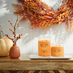 Yankee Candle Farm Fresh Peach Signature Medium Jar Candle -Campusgifts Shop farm fresh peach signature collection lifestyle 3