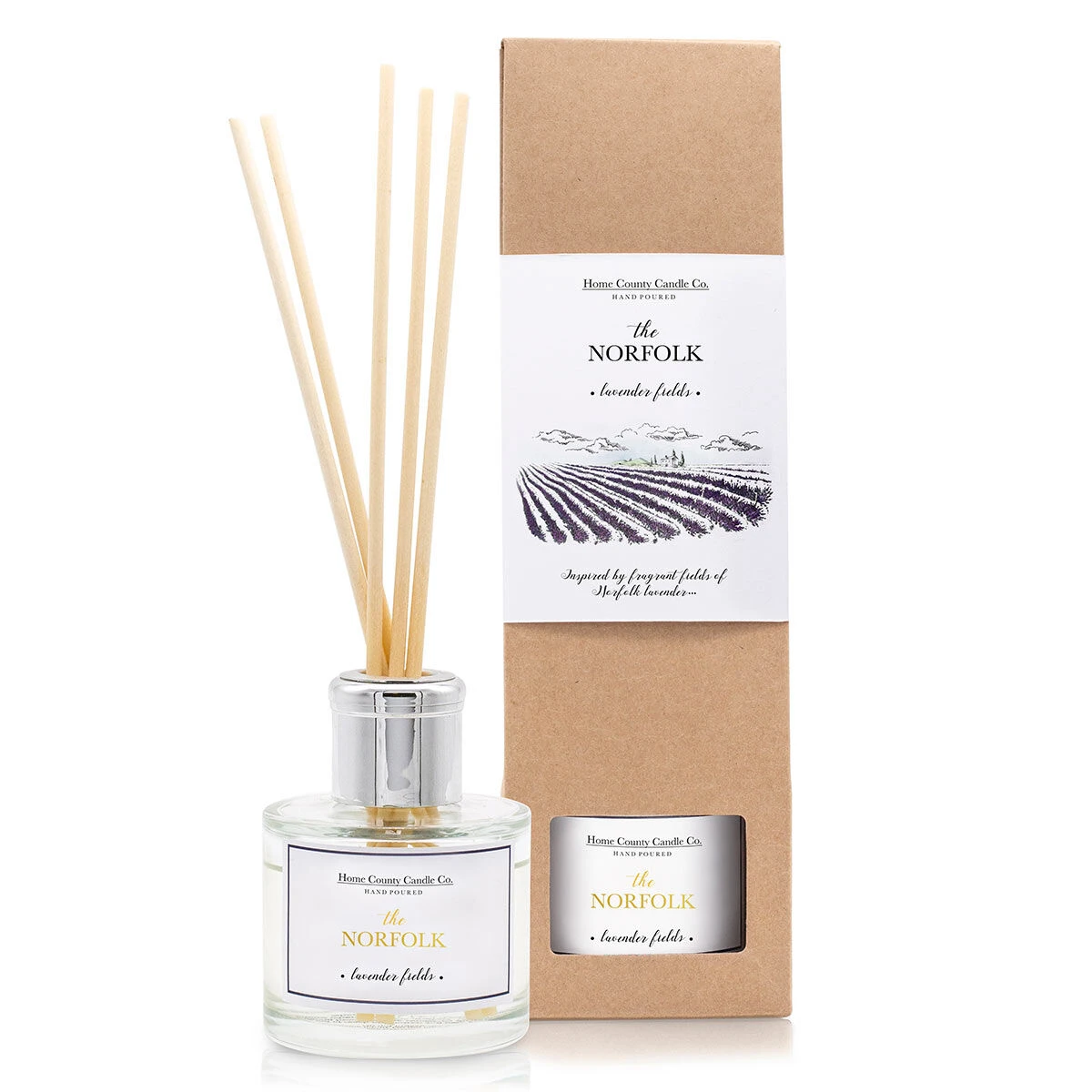 Home County Candle Co. The Norfolk - Lavender Fields Reed Diffuser 3 Home County Candle Co. The Norfolk - Lavender Fields Reed Diffuser