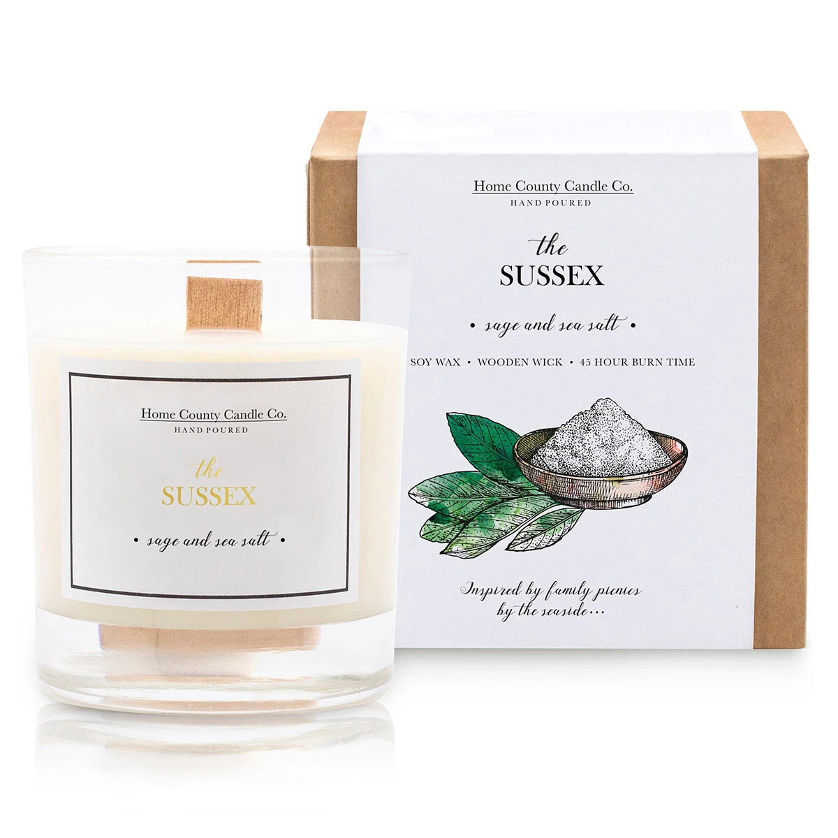 Home County Candle Co. The Sussex - Sage & Sea Salt Soy Candle 3 Home County Candle Co. The Sussex - Sage & Sea Salt Soy Candle