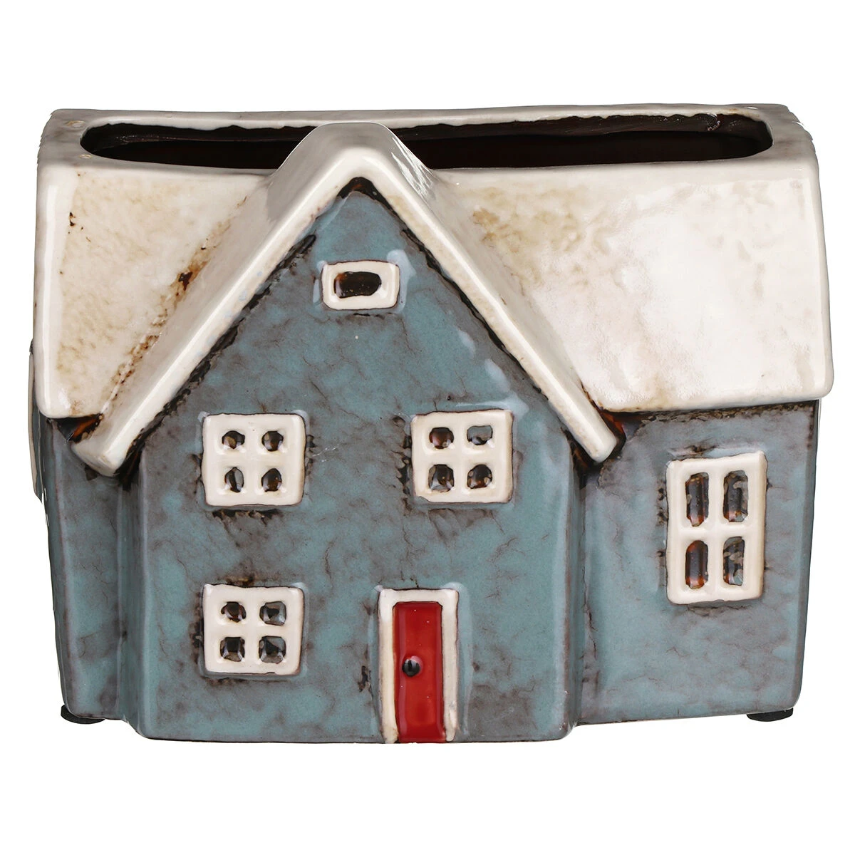 Shudehill Village Pottery Light Blue House Vase 4 Shudehill Village Pottery Light Blue House Vase - Image 2