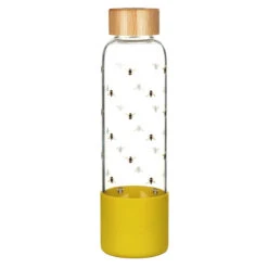 Joules Bees Glass Water Bottle