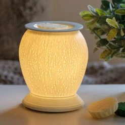 Desire Bulbous Woodland Aroma Ceramic Lamp Wax Melt Warmer -Campusgifts Shop lesser and pavey lp46715 desire bulbous woodland aroma lamp lifestyle 1
