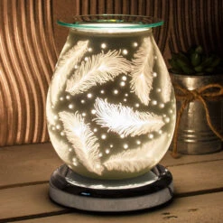 Desire Bulbous Satin Feather Aroma Lamp Wax Melt Warmer