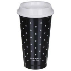 Kate Spade New York Black & White Stripe/Dot Set Of Four Travel Cups -Campusgifts Shop lifeguard press 217049 kate spade travel cup set 4