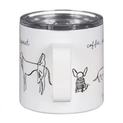 Kate Spade New York Dog Party Stainless Steel Travel Coffee Mug With Handle -Campusgifts Shop lifeguard press 222643 kate spade dog party stainless steel travel coffee mug 4