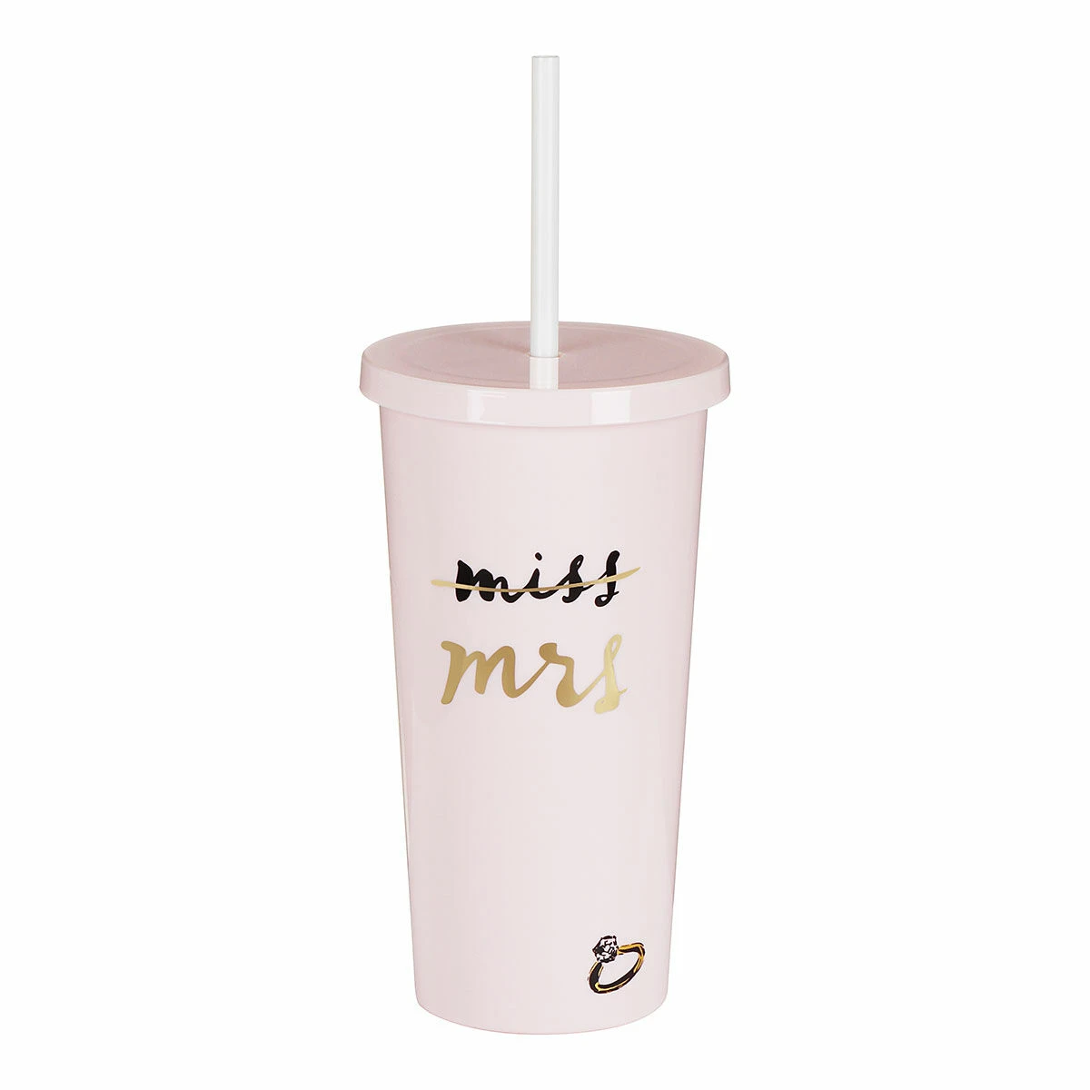 Kate Spade New York Blush Miss To Mrs Bridal Acrylic Tumbler With Straw 3 Kate Spade New York Blush Miss To Mrs Bridal Acrylic Tumbler With Straw