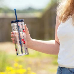Kate Spade New York Vintage Cherry Dot Acrylic Tumbler With Straw -Campusgifts Shop lifeguard press kate spade 224337 vintage cherry dot tumbler with straw lifestyle