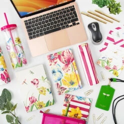 Kate Spade New York Dragonflies And Tulips Acrylic Tumbler With Straw -Campusgifts Shop lifeguard press kate spade dragonflies and tulips lifestyle 1 3