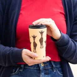 Eco Chic Beige Giraffe Stainless Steel Travel Coffee Cup 12 Eco Chic Beige Giraffe Stainless Steel Travel Coffee Cup -Campusgifts Shop n26 eco chic beige giraffe stainless steel travel coffee cup lifestyle 2