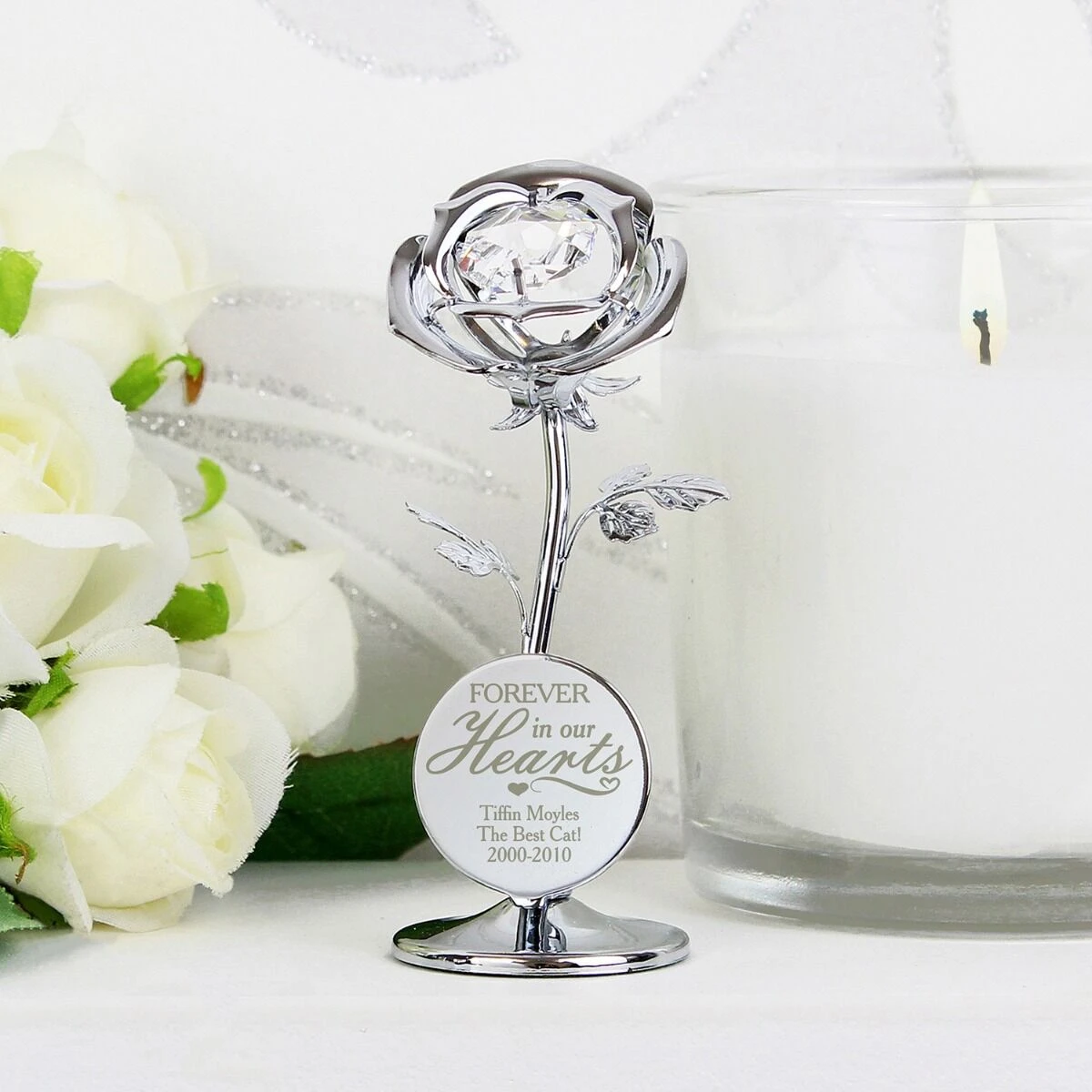 Personalised ‘Forever In Our Hearts’ Crystocraft Rose Ornament 7 Personalised ‘Forever In Our Hearts’ Crystocraft Rose Ornament - Image 5