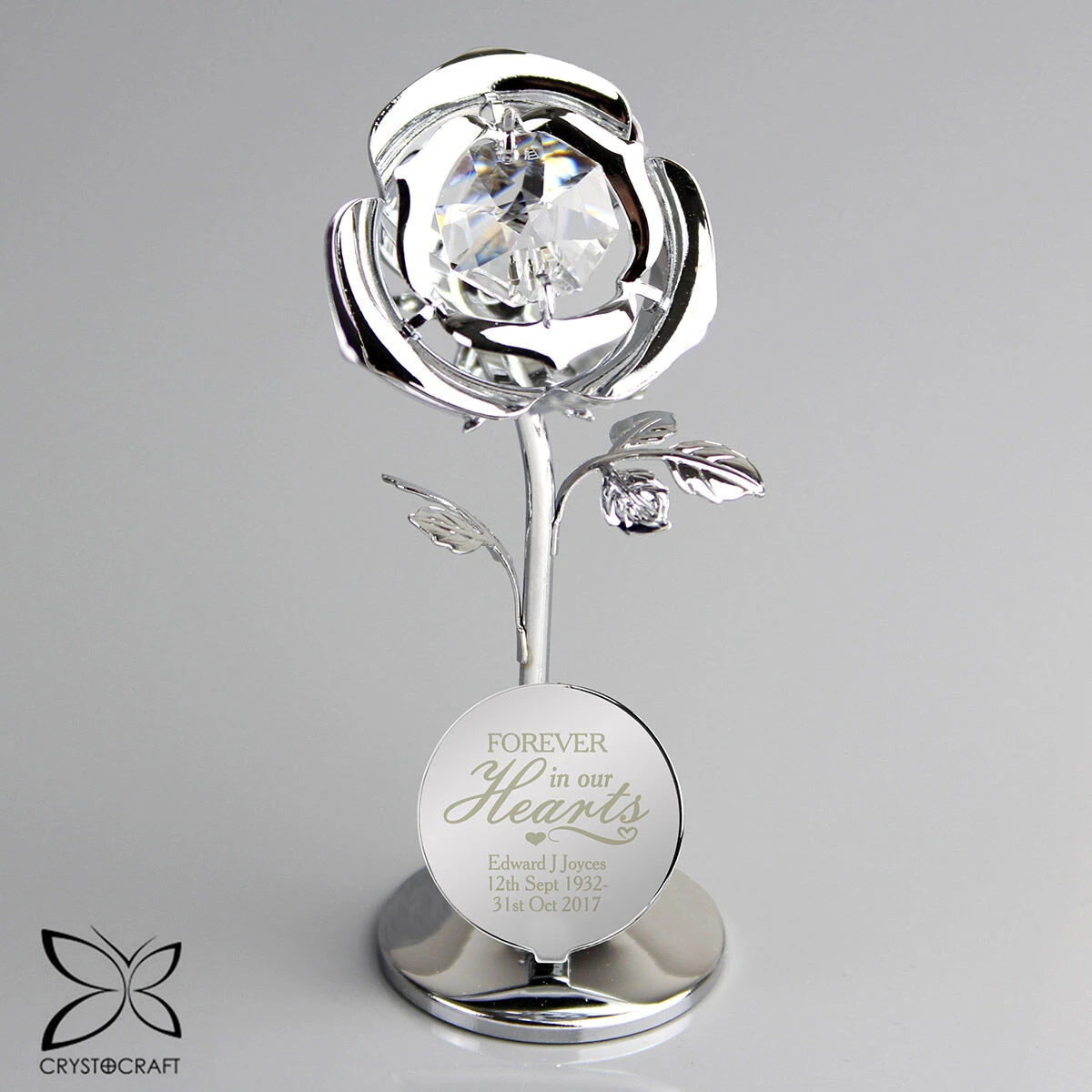 Personalised ‘Forever In Our Hearts’ Crystocraft Rose Ornament 3 Personalised ‘Forever In Our Hearts’ Crystocraft Rose Ornament