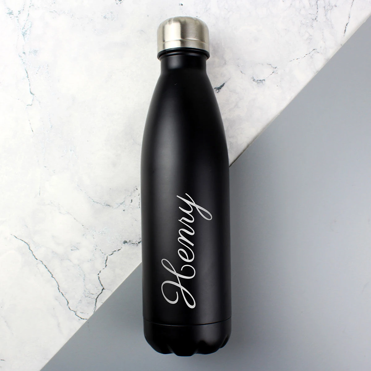 Personalised Black Metal Insulated Drinks Bottle 3 Personalised Black Metal Insulated Drinks Bottle