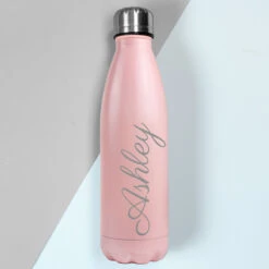 Personalised Pink Metal Insulated Drinks Bottle -Campusgifts Shop p0104l63 3
