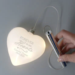 Personalised 'Forever In Our Hearts' LED Hanging Glass Heart -Campusgifts Shop p0107f87 2