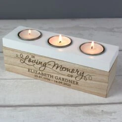 Personalised ‘In Loving Memory’ Triple Tea Light Box -Campusgifts Shop p0111c43 pmc personalised in loving memory triple tea light box 2