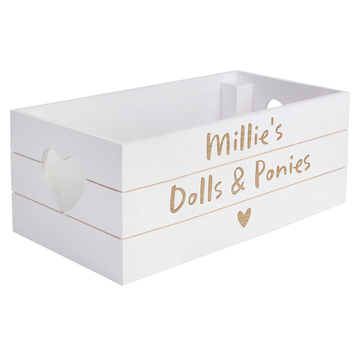 Personalised Free Text Heart White Wooden Crate 7 Personalised Free Text Heart White Wooden Crate - Image 5