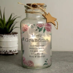 Personalised Floral Watercolour LED Glass Jar -Campusgifts Shop p050733 personalised floral watercolour led glass jar 2