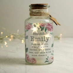 Personalised Floral Watercolour LED Glass Jar -Campusgifts Shop p050733 personalised floral watercolour led glass jar 3
