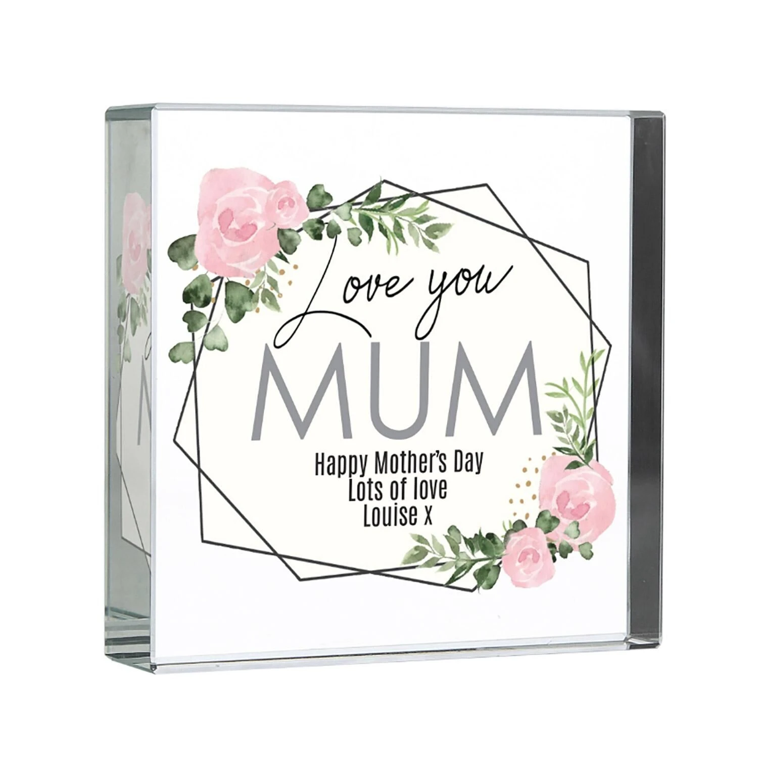 Personalised Abstract Rose Large Crystal Token 4 Personalised Abstract Rose Large Crystal Token - Image 2