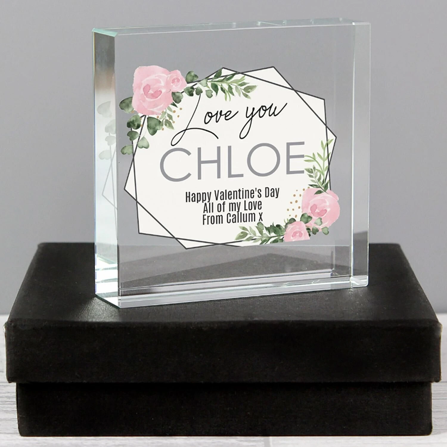 Personalised Abstract Rose Large Crystal Token 3 Personalised Abstract Rose Large Crystal Token