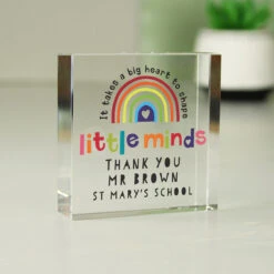 Personalised Teacher ‘Shape Little Minds’ Crystal Token -Campusgifts Shop p1007e27 3