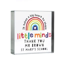 Personalised Teacher ‘Shape Little Minds’ Crystal Token -Campusgifts Shop p1007e27 4