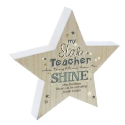 Personalised ‘My Star Teacher’ Rustic Wooden Star Decoration -Campusgifts Shop p1011f71 4