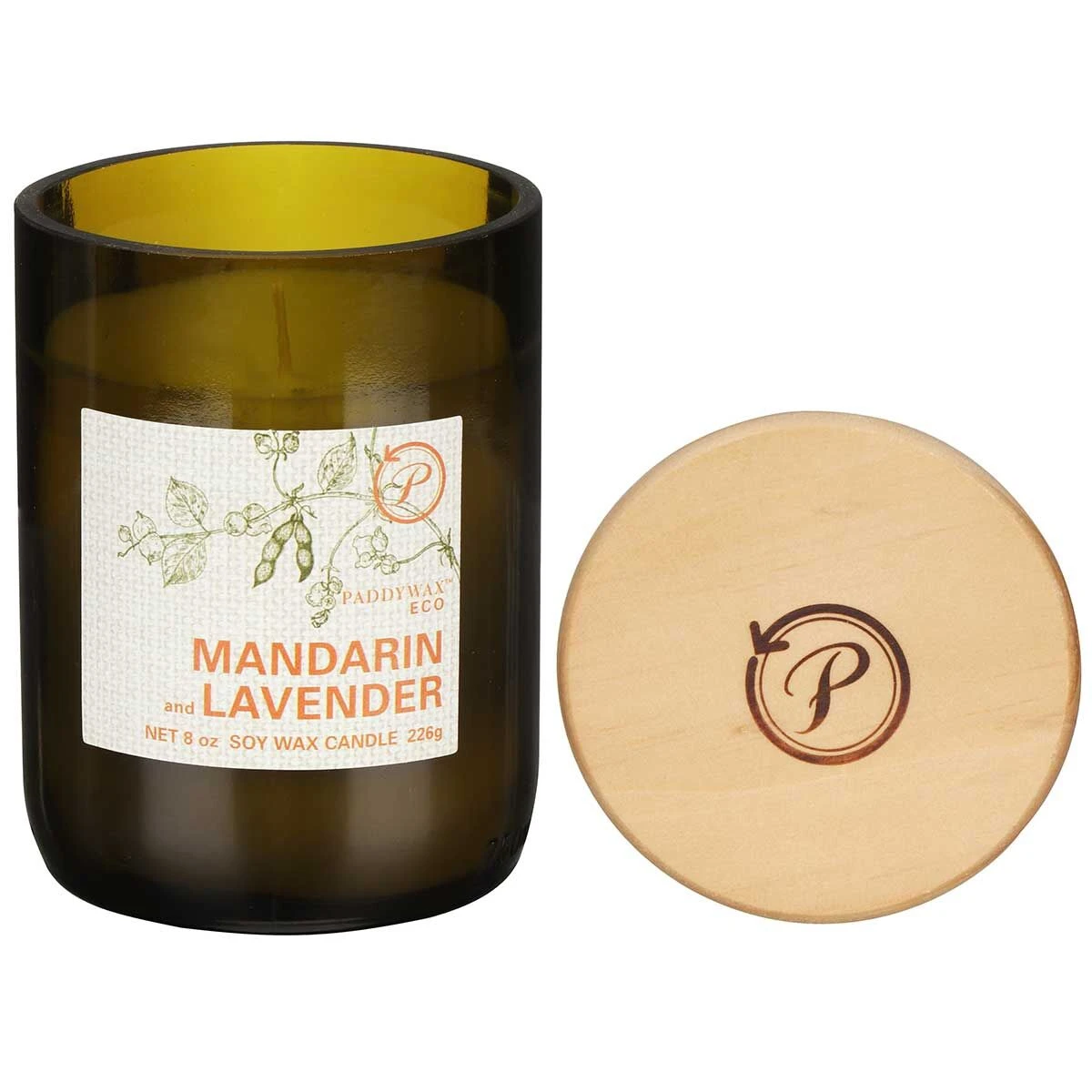 Paddywax Eco 226g Mandarin And Lavender Green Recycled Glass Soy Candle 6 Paddywax Eco 226g Mandarin And Lavender Green Recycled Glass Soy Candle - Image 4