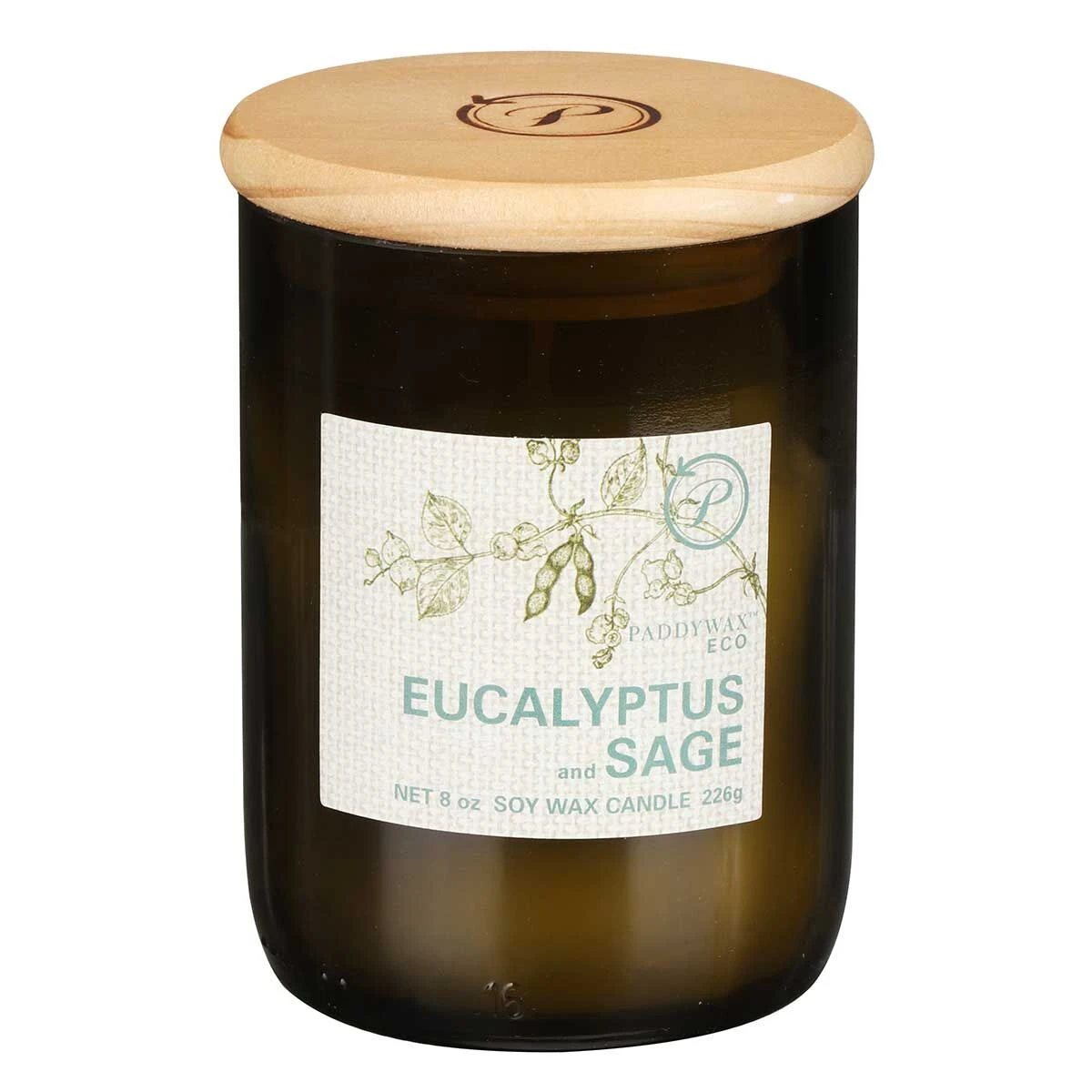 Paddywax Eco 226g Eucalyptus And Sage Green Recycled Glass Soy Candle 3 Paddywax Eco 226g Eucalyptus And Sage Green Recycled Glass Soy Candle