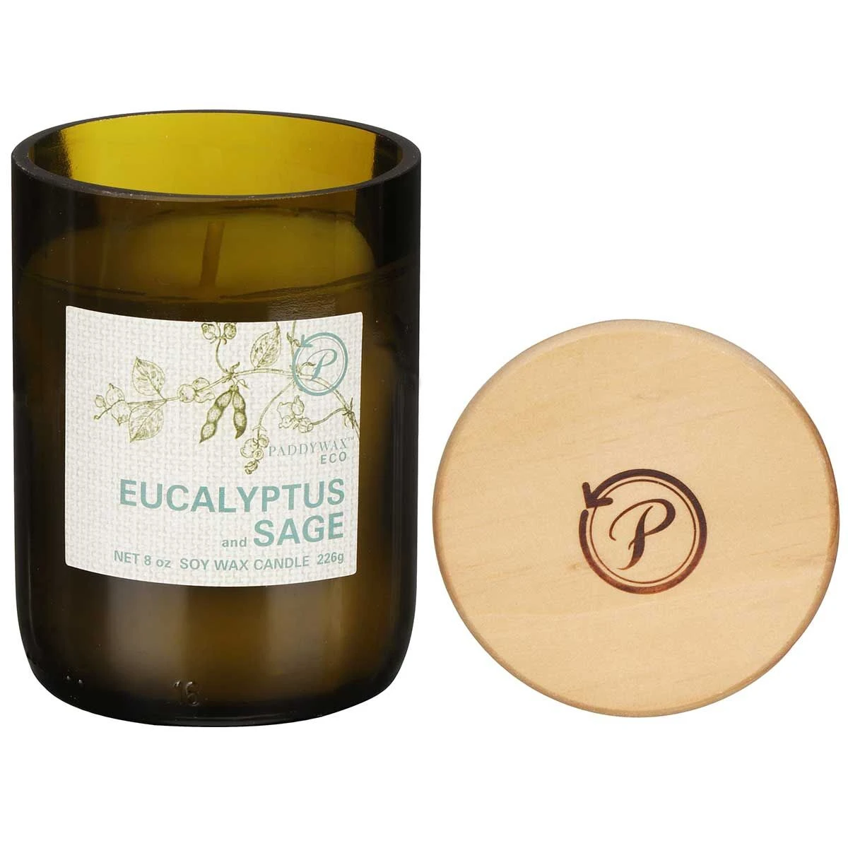 Paddywax Eco 226g Eucalyptus And Sage Green Recycled Glass Soy Candle 6 Paddywax Eco 226g Eucalyptus And Sage Green Recycled Glass Soy Candle - Image 4