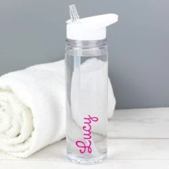 Personalised Island Water Bottle With Pink Text -Campusgifts Shop peronalised memento company p103211 pink island water bottle 6