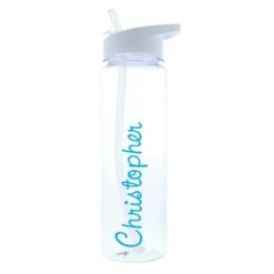 Personalised Island Water Bottle With Blue Text -Campusgifts Shop peronalised memento company p103212 blue island water bottle 2