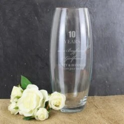 Personalised Anniversary Glass Bullet Vase -Campusgifts Shop personalised memento company p0107e81 anniversary bullet vase 4