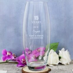 Personalised Anniversary Glass Bullet Vase -Campusgifts Shop personalised memento company p0107e81 anniversary bullet vase 5