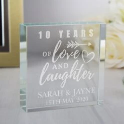 Personalised Anniversary Large Crystal Token -Campusgifts Shop personalised memento company p0107e91 anniversary large crystal token 3