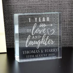 Personalised Anniversary Large Crystal Token -Campusgifts Shop personalised memento company p0107e91 anniversary large crystal token 4