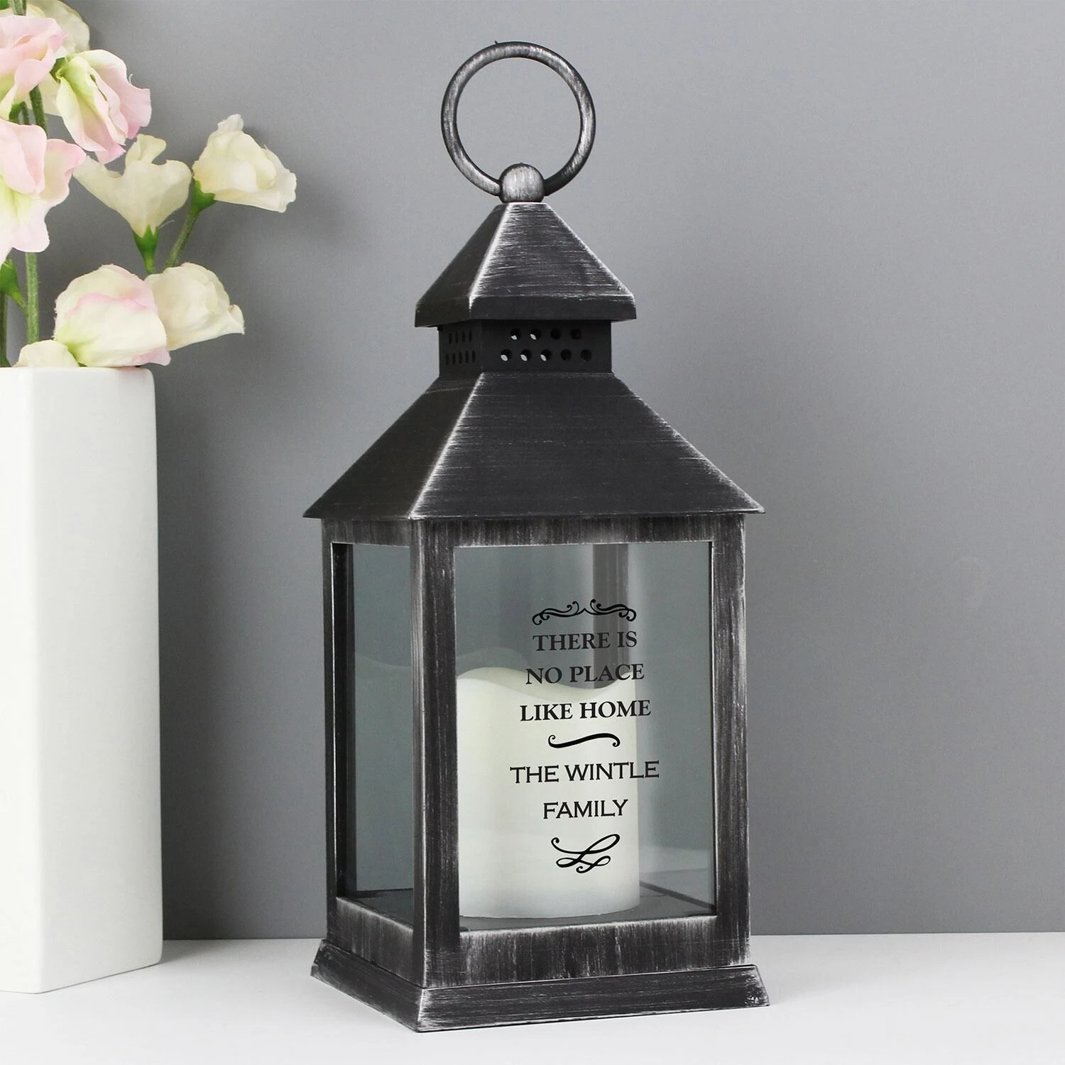 Personalised Antique Scroll Rustic Black Lantern 3 Personalised Antique Scroll Rustic Black Lantern