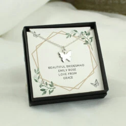 Personalised Botanical Sentiment Butterfly Necklace -Campusgifts Shop pmc personalised p0102z23 botanical sentiment butterfly 4