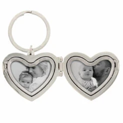Personalised Floral Heart Photo Frame Keyring -Campusgifts Shop pmc personalised p0102z25 floral heart poto frame keyring 03