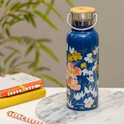 Joules Floral Print 500ml Metal Water Bottle -Campusgifts Shop portico jls2106 joules floral print metal water bottle lifestyle