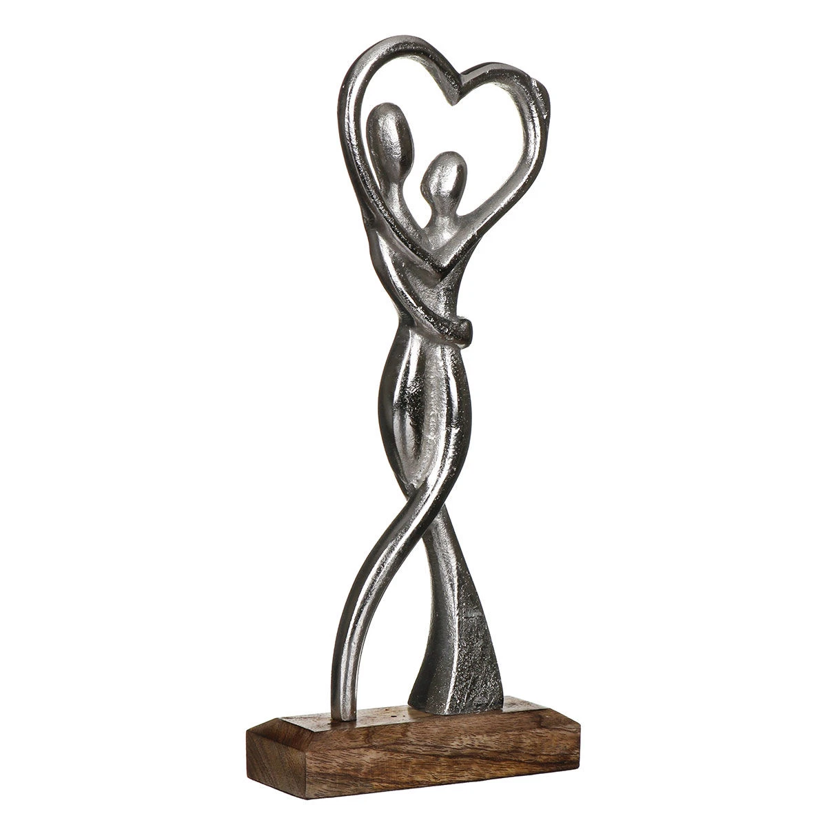 Transomnia Silver Metal Dancing Couple On Wooden Base Decoration 5 Transomnia Silver Metal Dancing Couple On Wooden Base Decoration - Image 3