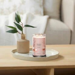 Yankee Candle Pink Sands Signature Large Tumbler Candle -Campusgifts Shop yankee candle 1630030e pink sands signature large tumbler candle lifestyle 1