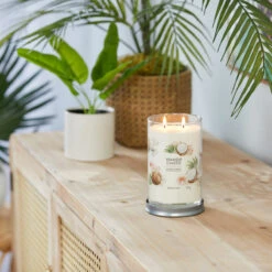 Yankee Candle Coconut Beach Signature Large Tumbler Candle -Campusgifts Shop yankee candle 1630035e coconut beach signature large tumbler candle lifestyle 1